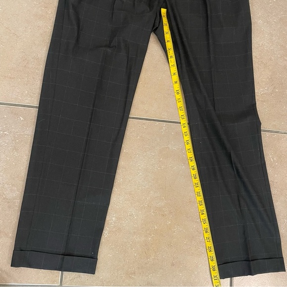 Ralph Lauren Comfort Flex Pleated Plaid Dress Pants Cuffed Charcoal Size 36 x 32 - Picture 6 of 6
